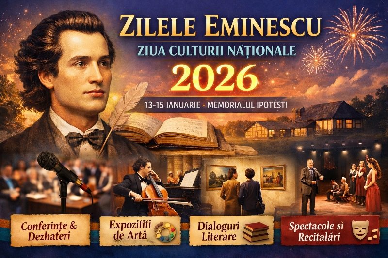 Zilele Eminescu – Ziua Culturii Naționale la Ipotești – Botoșani - Programul zilelor de 15 și 16 ianuarie 2026