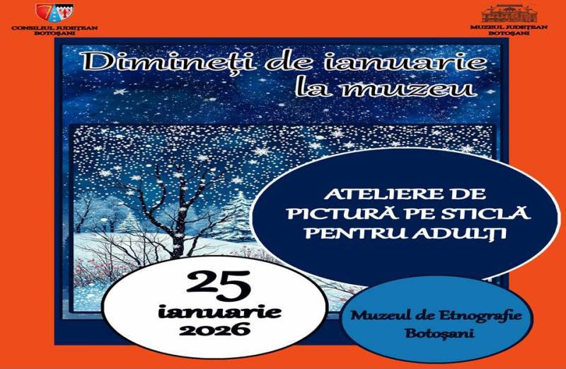 Atelierele de pictură pe sticlă „Dimineți de ianuarie la muzeu”