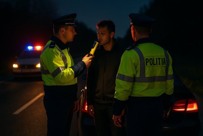 Bărbat reținut de polițiști. Se afla sub influența alcoolului și a încercat să se sustragă controlului