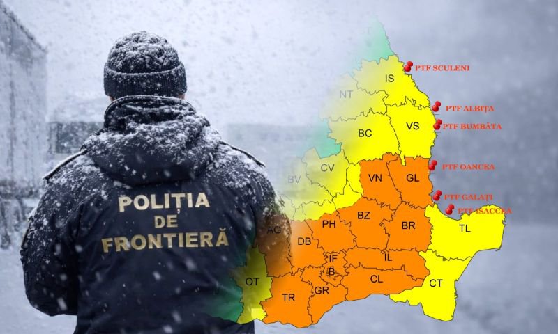 Poliția de Frontieră Română: Atenționare privind condițiile meteo și tranzitarea frontierei