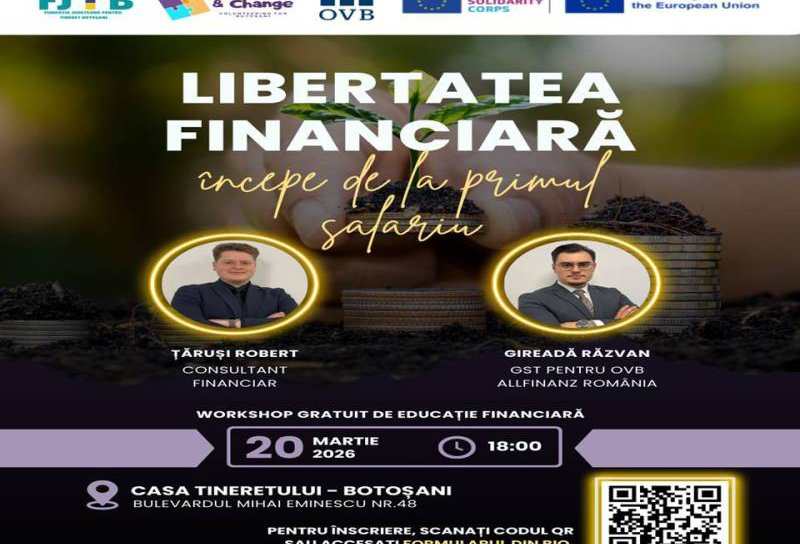 Workshop gratuit de educație financiară pentru tinerii din Botoșani