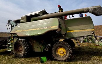 O combină a luat foc …