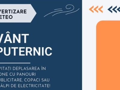 Atenție! Cod Portocaliu de vânt …