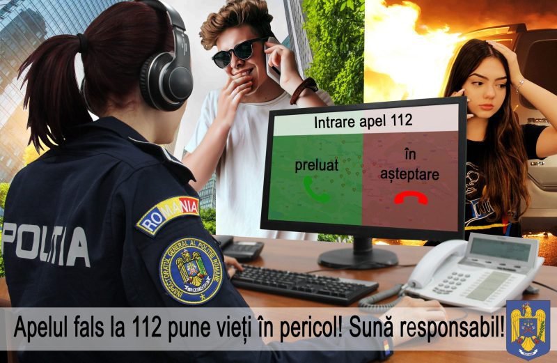 Șase persoane sancționate pentru apelare falsă a numărului de urgență 112
