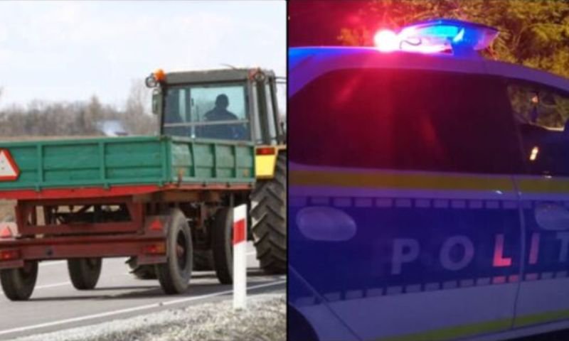 Dosar penal pentru un bărbat din Dorohoi care conducea un tractor cu o remorcă neînmatriculată