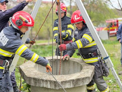 Ied salvat de pompieri după …