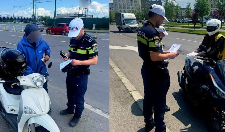 Peste 300 de sancțiuni contravenționale aplicate conducătorilor de vehicule pe două roți