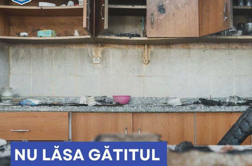 O oală cu mâncare uitată pe foc a creat o situație de risc pentru locatarii unui bloc din Botoșani