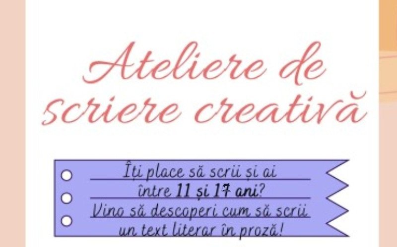 Invitație de înscriere la ATELIERELE PENTRU COPII cu scriitoarea ADINA POPESCU