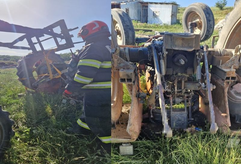 Tragic! Un bărbat în vârstă de 34 de ani a murit după ce s-a răsturnat cu tractorul