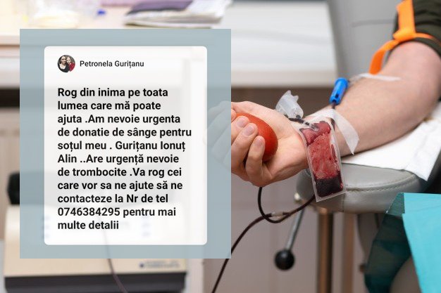 Donează sânge! Apel al unei femei din comuna Corlăteni pentru a-și salva soțul