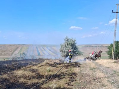 Două incendii de vegetație, uscată …