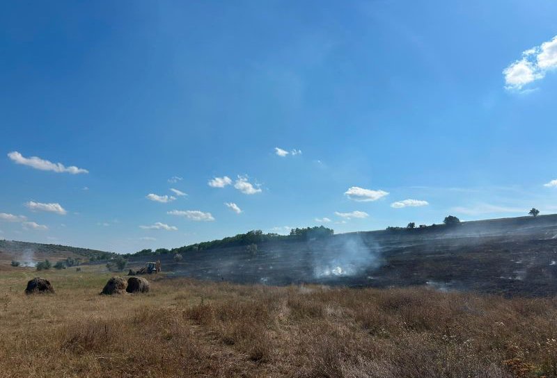 Incendiu de proporții izbucnit pe un câmp din județul Botoșani