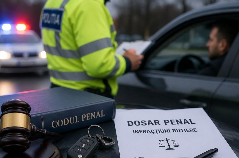 Dosar penal pentru infracțiuni comise la regimul rutier, de către un tânăr, de 25 de ani
