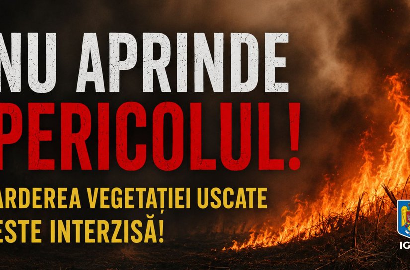 Incendiu izbucnit pe un câmp de la marginea localității Românești