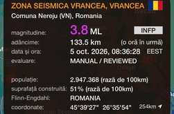 Cutremur cu magnitudinea de 3,8 …