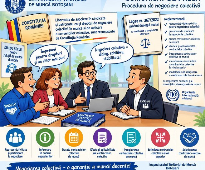 Comunicat de presă ITM Botoșani privind negocierea colectivă