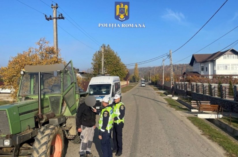 Tânăr din Corlăteni prins în timp ce conducea un utilaj agricol fără niciun fel de permis de conducere